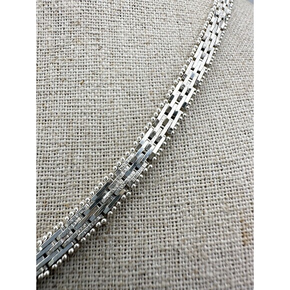 925 Italy Sterling Silver Chevron V Shape Necklace 16.5” - Picture 5 of 8